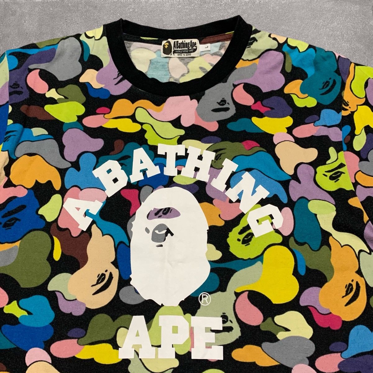 Bape Bape Large Ultimate Multi Camo College Black Tee Bathing Ape Size US L / EU 52-54 / 3 - 3 Thumbnail