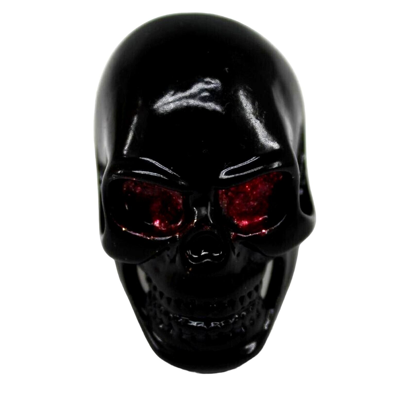 Other Black Skull Ring • Blood Red Eyes • Evil Grin •Sz 10 •1-1/2" Size ONE SIZE - 1 Thumbnail