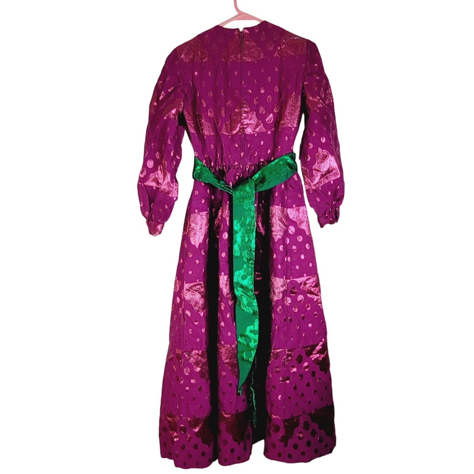 Oscar De La Renta Vintage Oscar de la Renta purple shimmer green belt dress Size M / US 6-8 / IT 42-44 - 2 Thumbnail
