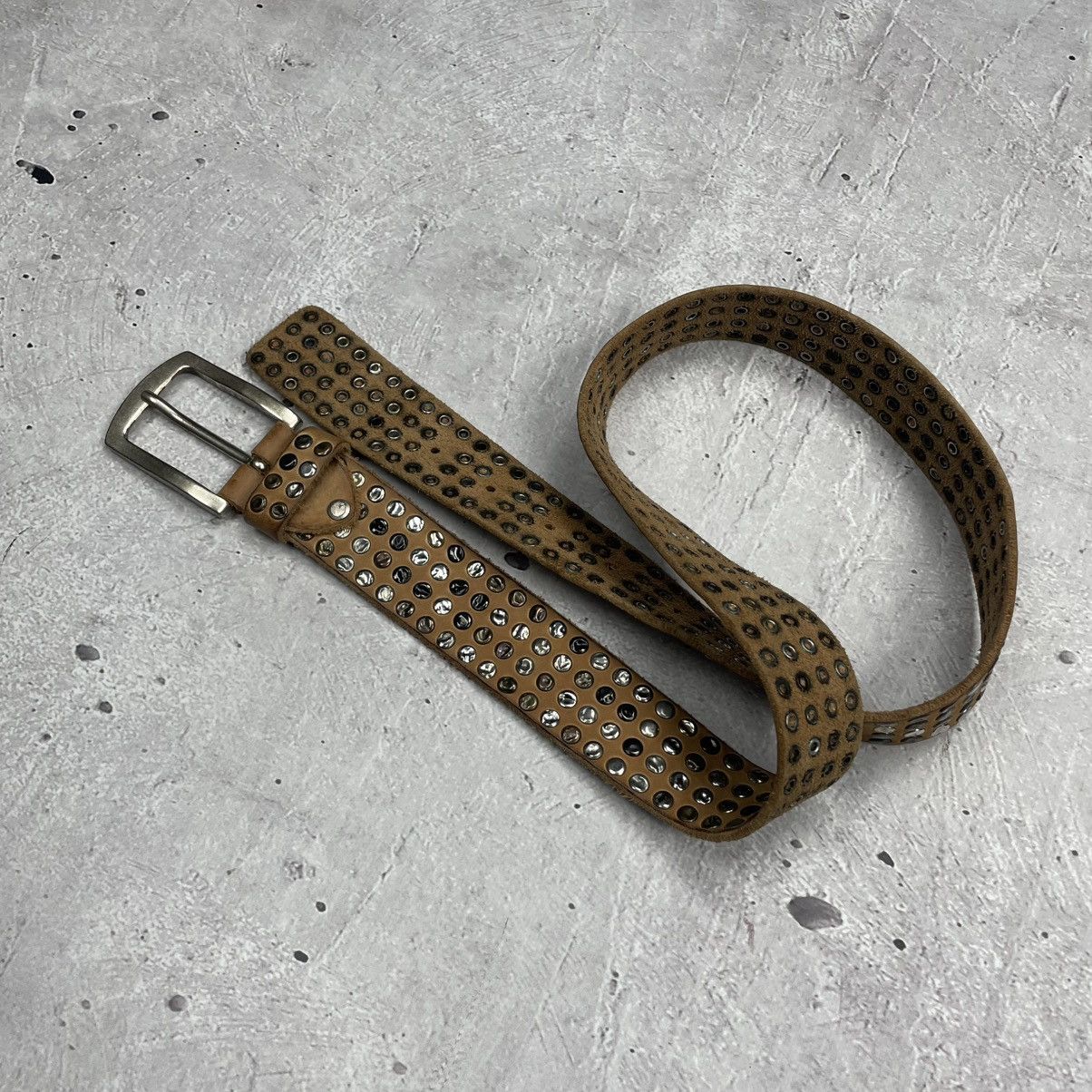 Vintage Vintage Avantgarde Affliction Leather with rivets Belt Size ONE SIZE - 2 Thumbnail