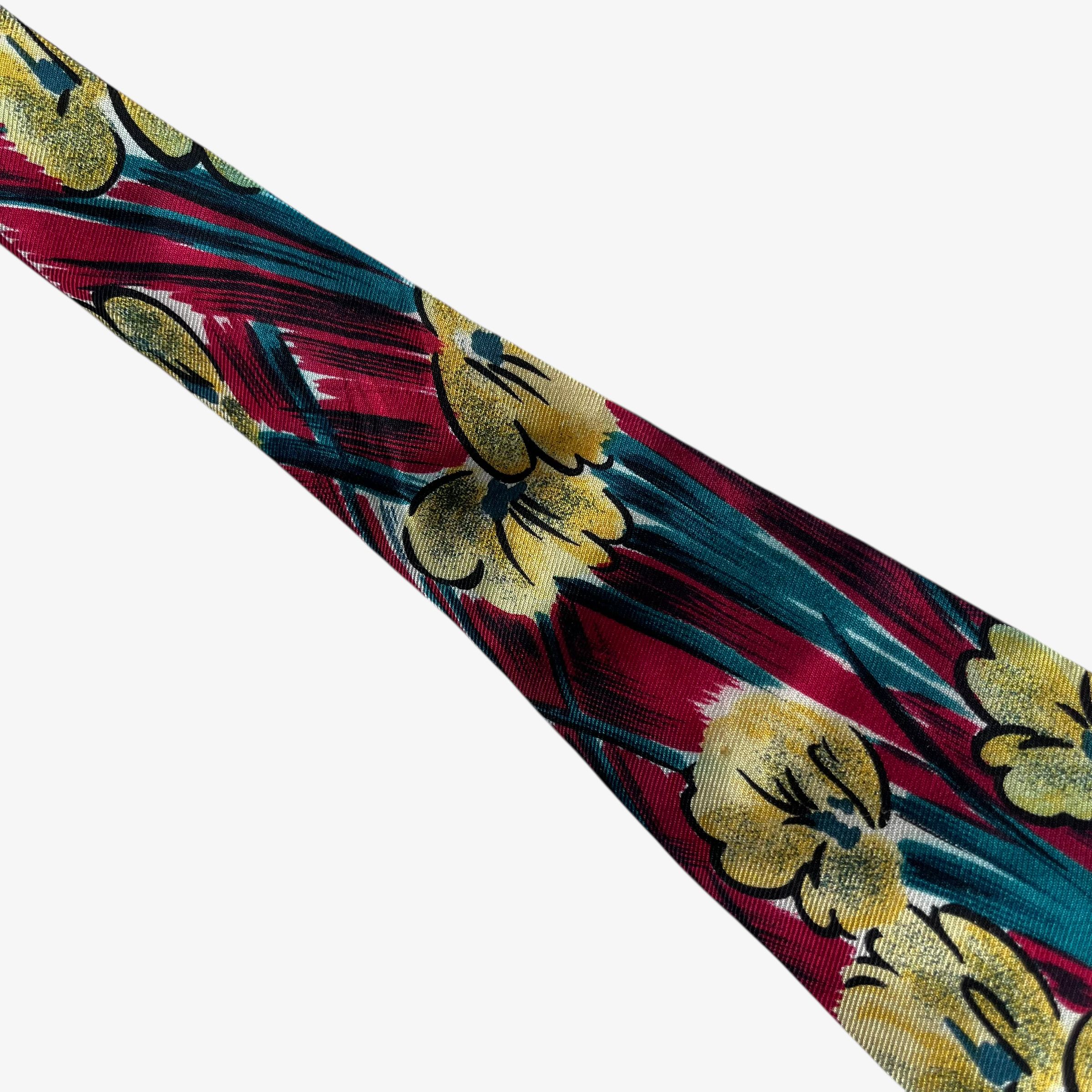 Lands' End Vintage 90s Lands End Floral Painting Print Red Silk Tie Size ONE SIZE - 4 Thumbnail