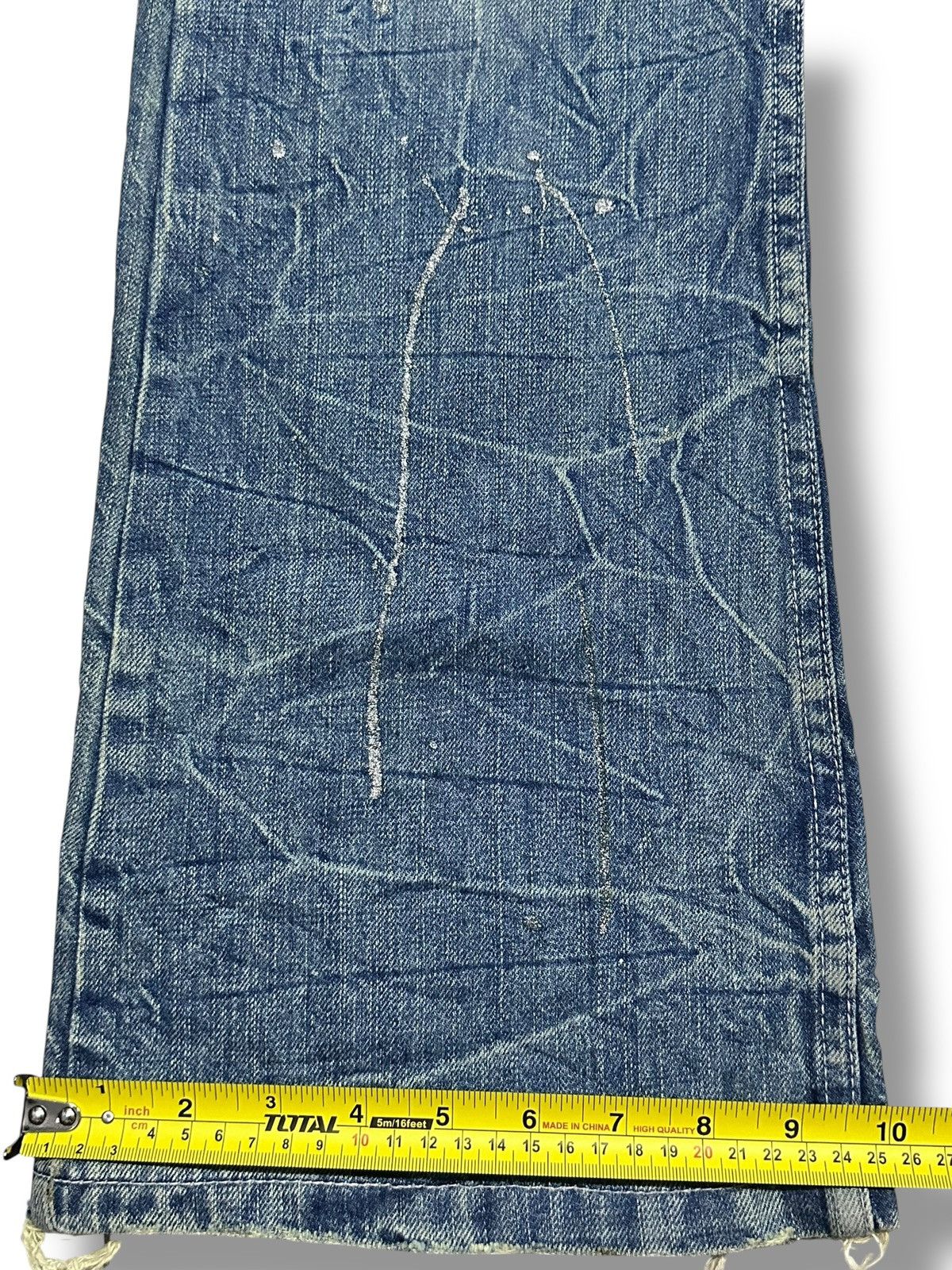 Japanese Brand Nylaus Vintage Distressed With Baggy Wideleg & Thunder Wash Size US 33 - 16 Thumbnail