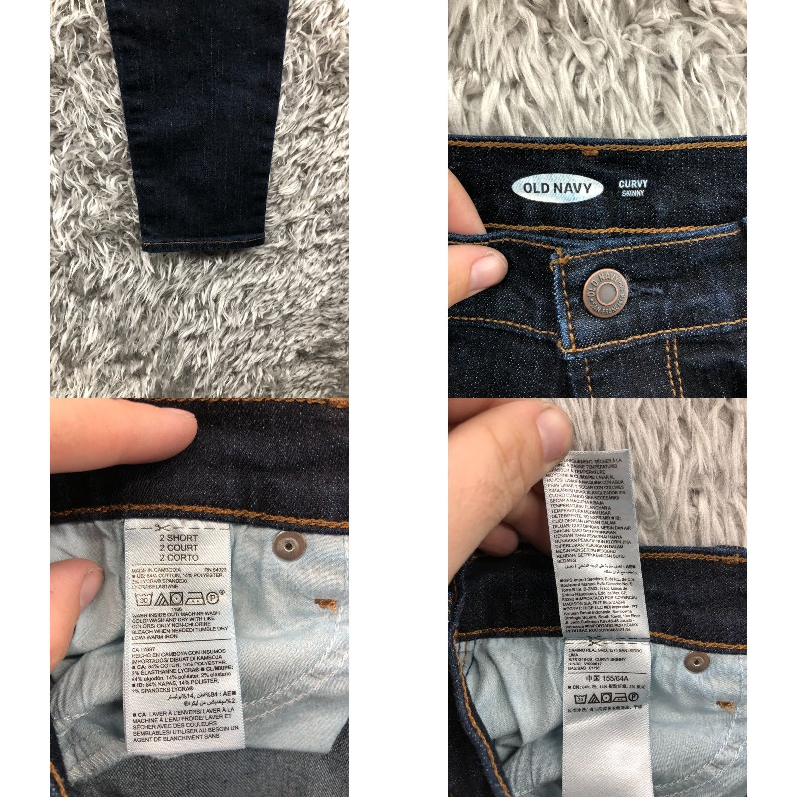 Old Navy Old Navy Curvy Skinny Jeans Women's Size 2 Short Mid Rise Dark Wash Blue Denim Shirt? Size 26" / US 2 / IT 38 - 8 Thumbnail