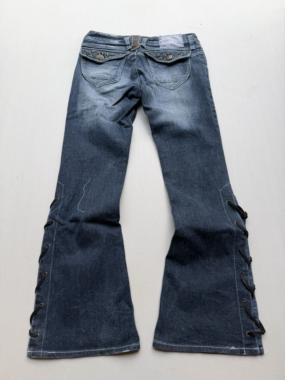 Japanese Brand SKYBOMBER lace-up flare jeans Size US 26 / EU 42 - 5 Thumbnail