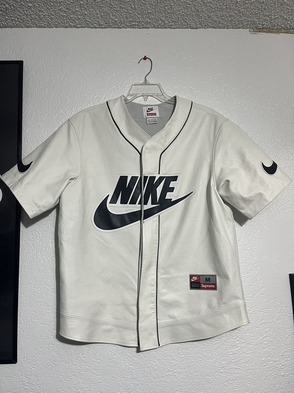 Supreme Supreme x Nike Leather Baseball Jersey | Grailed
