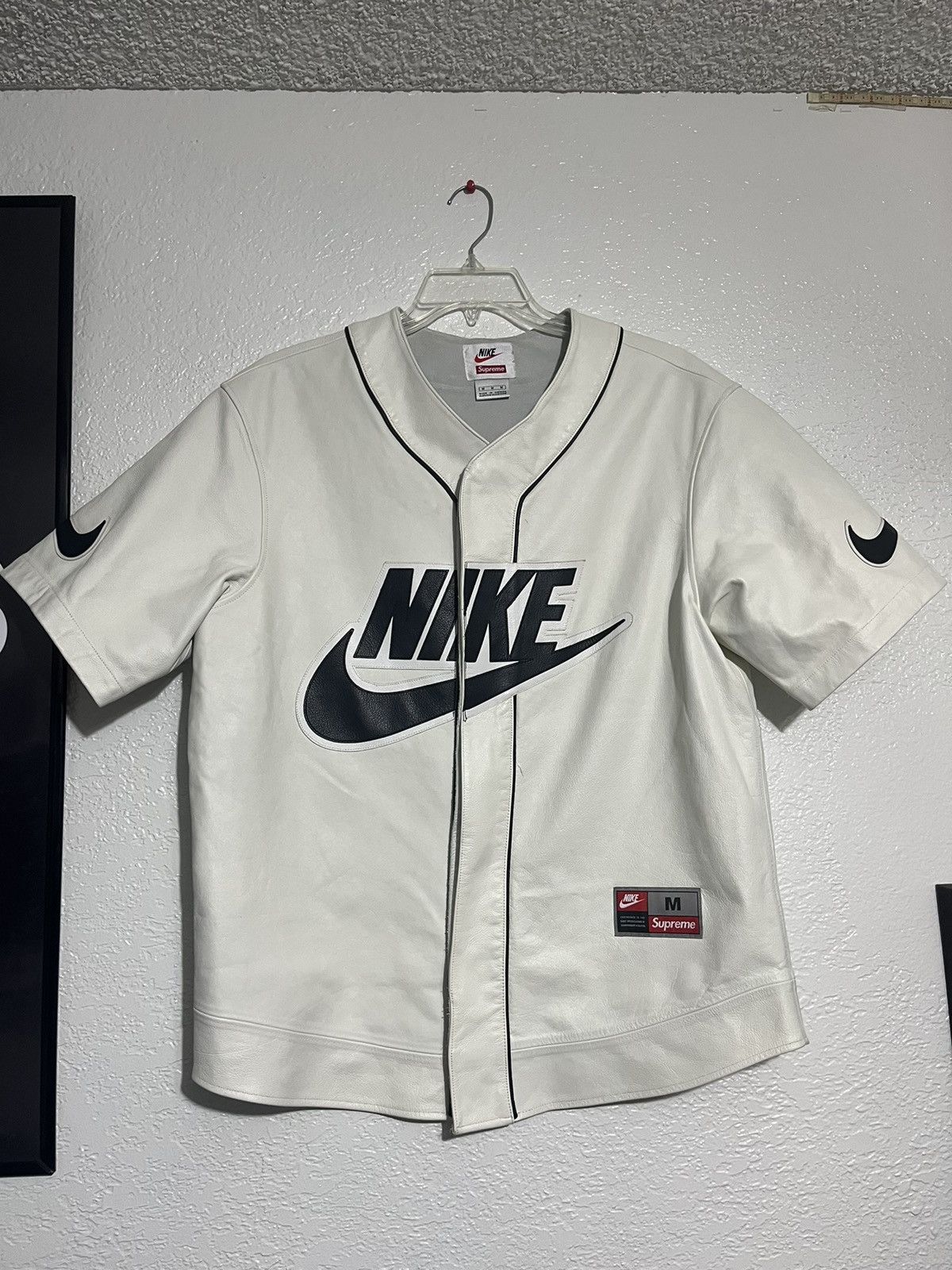 大切な supreme Jersey Baseball Leather nike × トップス - ietowa.jp