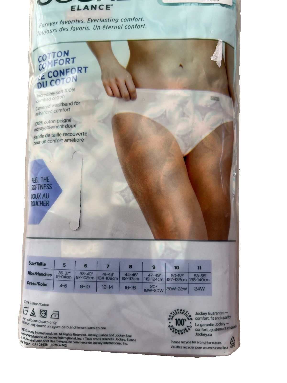 Jockey Jockey Elance Cotton 3 Bikini Underwear Panties ( 7/L ) Size 32" / US 10 / IT 46 - 2 Thumbnail