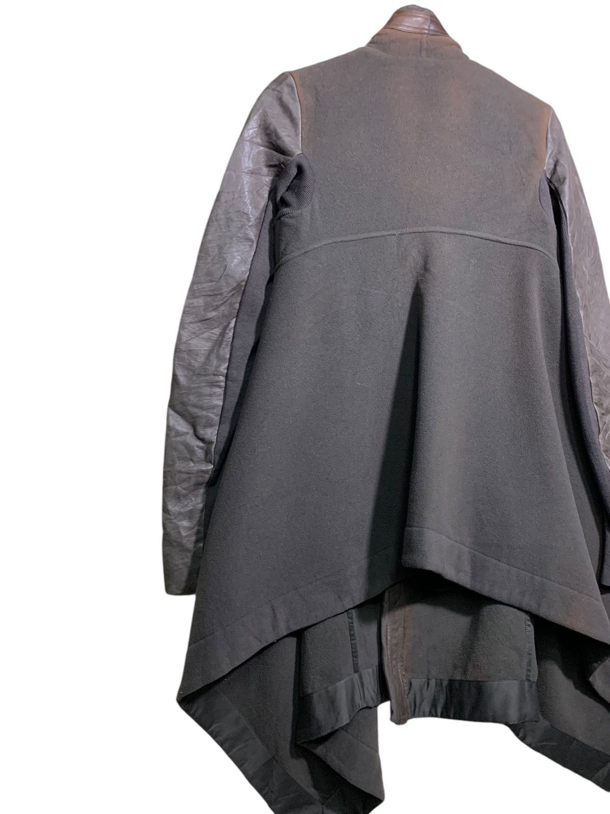 Rick Owens 🔥VTG RICK OWENS DARK DUST LEATHER/WOOL BIKER JACKET Size US S / EU 44-46 / 1 - 8 Thumbnail