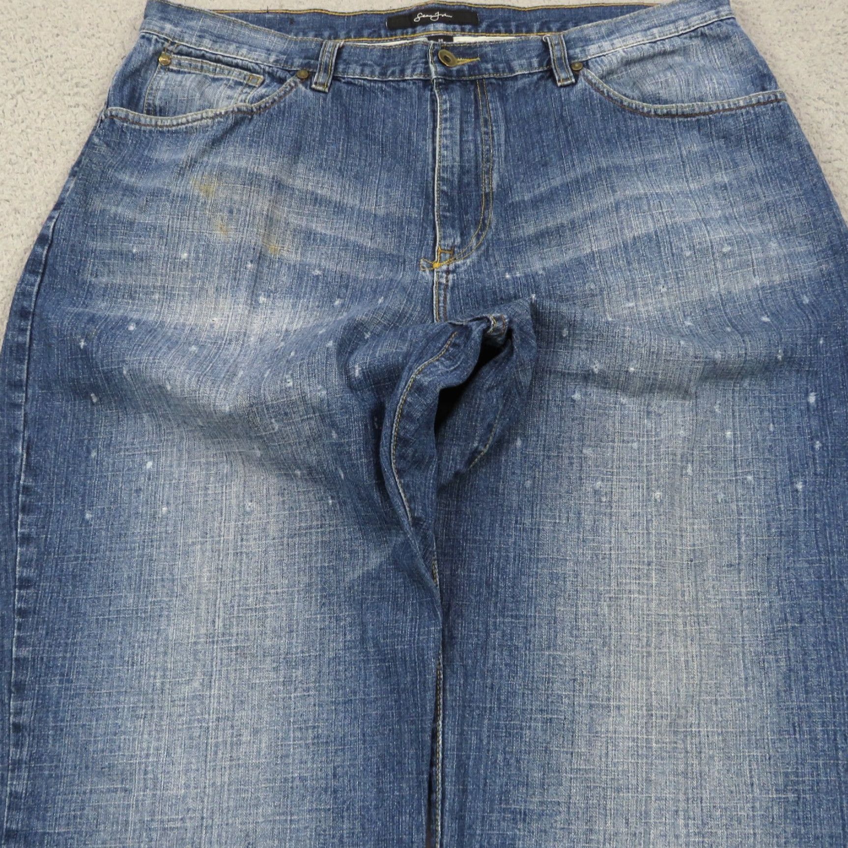 Sean John VINTAGE Sean John Jeans Baggy 38 Men 5-Pocket Denim 10" Leg Opening Wide-Leg Grunge 90s Y2K VTG 2000s Logo Embroidered Blue Size US 38 / EU 54 - 6 Thumbnail