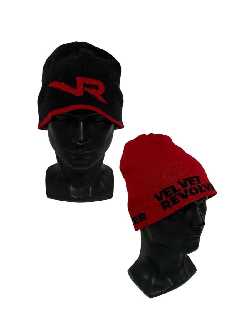 Vintage Velvet Revolver Reversible Spell Out Beanie Hat Size ONE SIZE - 1 Thumbnail