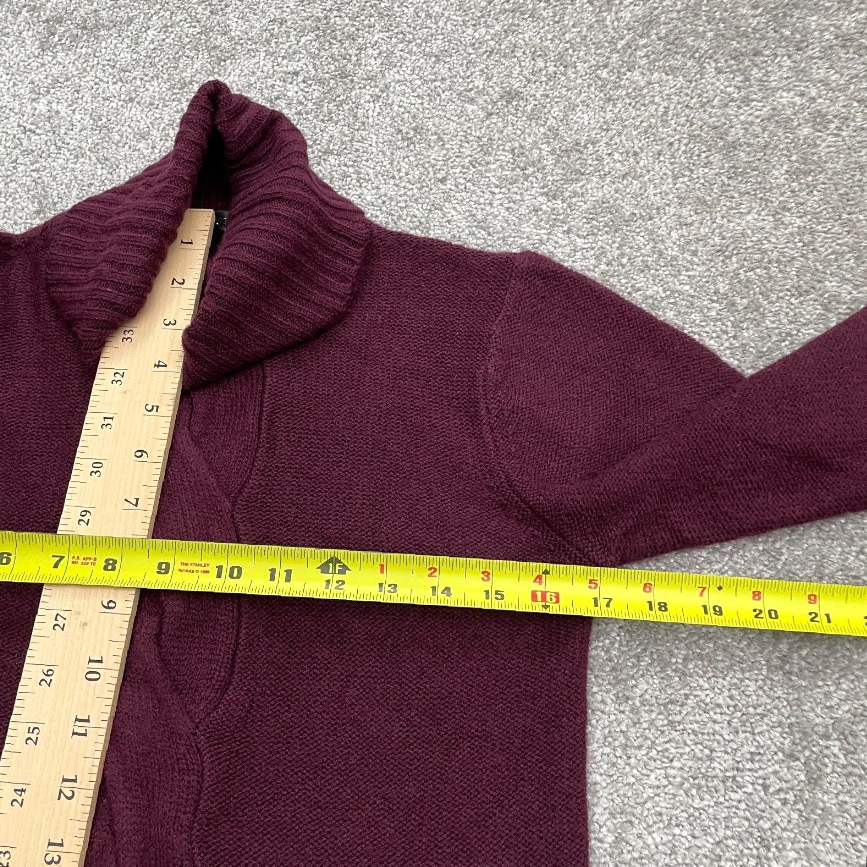 Vintage 89th & Madison Sweater Women Medium Purple Solid Knit Turtleneck Pullover Classic Designer Size M / US 6-8 / IT 42-44 - 7 Thumbnail