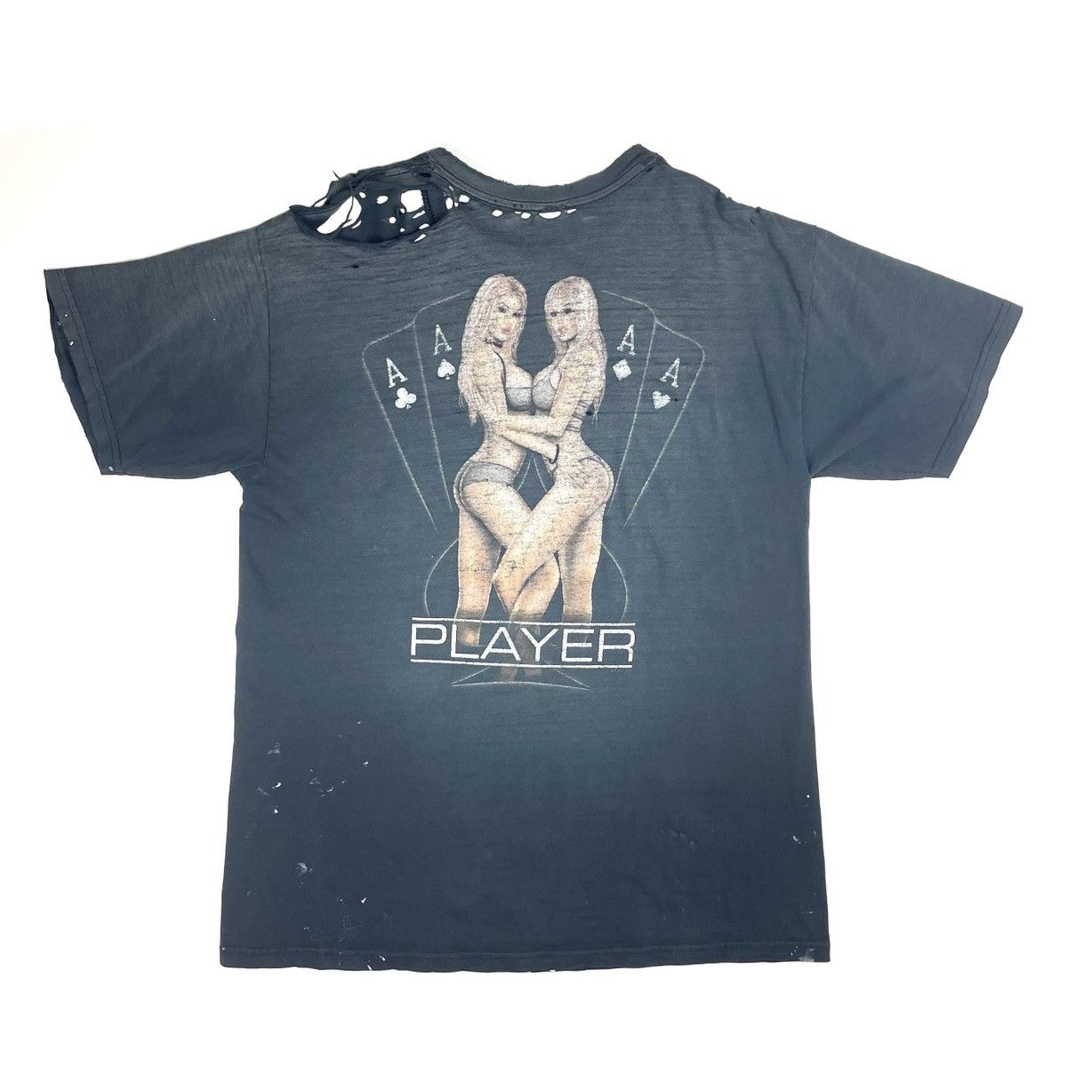 Vintage VINTAGE THRASHED FADED PLAYER T-SHIRT Size US L / EU 52-54 / 3 - 3 Thumbnail
