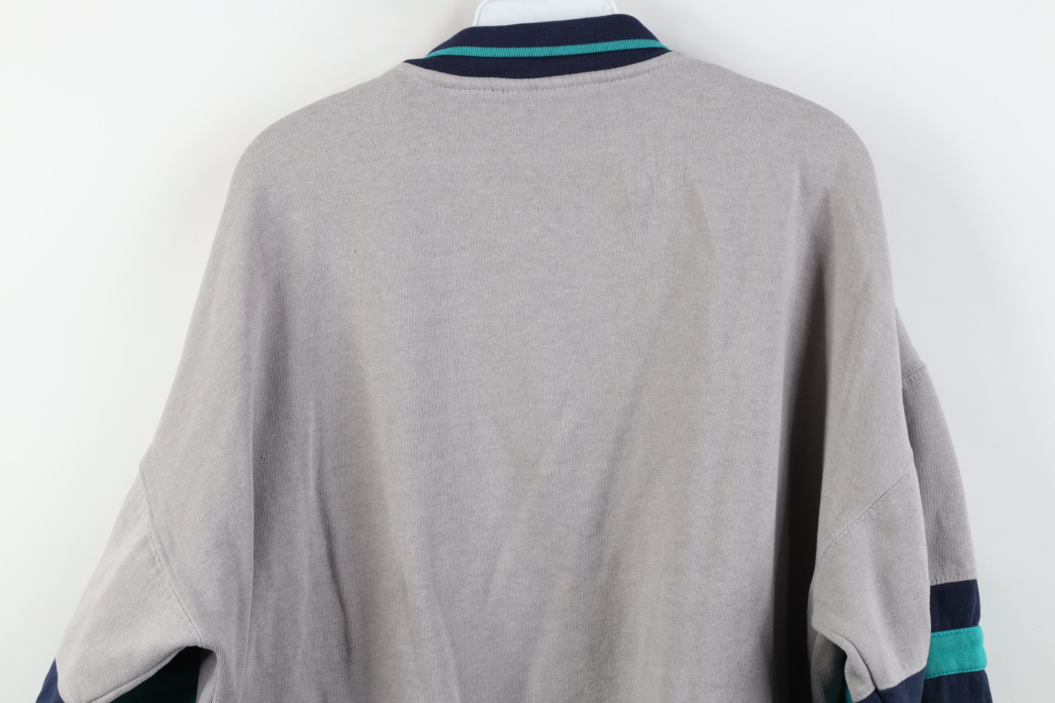 Vintage Vintage 90s Streetwear Striped Boxy Fit Collared Sweatshirt Size US XL / EU 56 / 4 - 14 Thumbnail