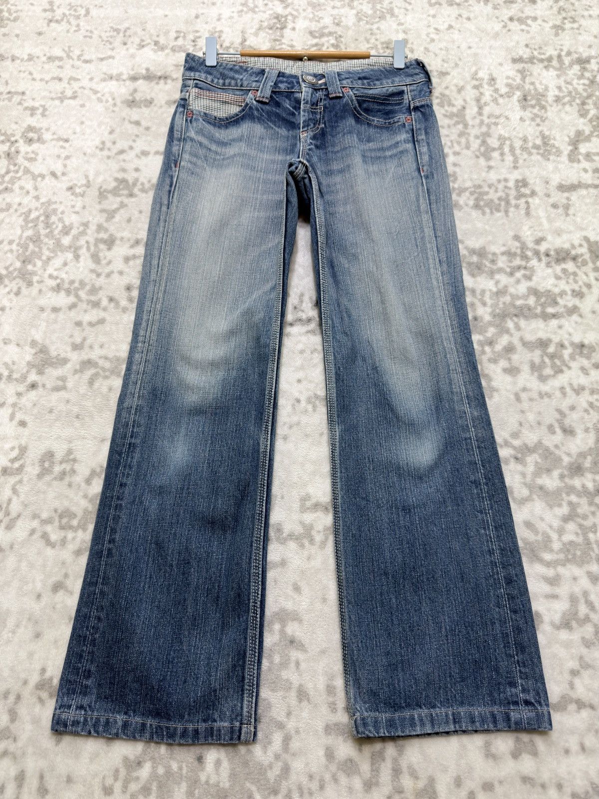 Japanese Brand Y2K Betty Smith Straight Cut Buckle Back Low Rise Denim Size 29" - 2 Thumbnail