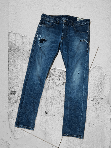 Diesel × Japanese Brand Crazy Crash Dirty Faded Jean Japan Avant Garde Style Size US 33 - 1 Thumbnail
