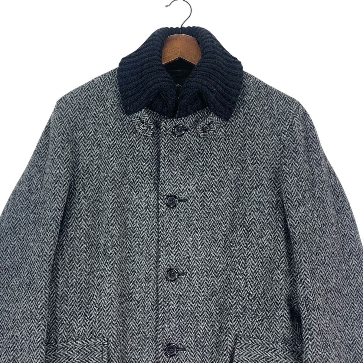 Japanese Brand Vintage Blue Work Shetland Wool Sherpa Jacket Size US M / EU 48-50 / 2 - 2 Thumbnail