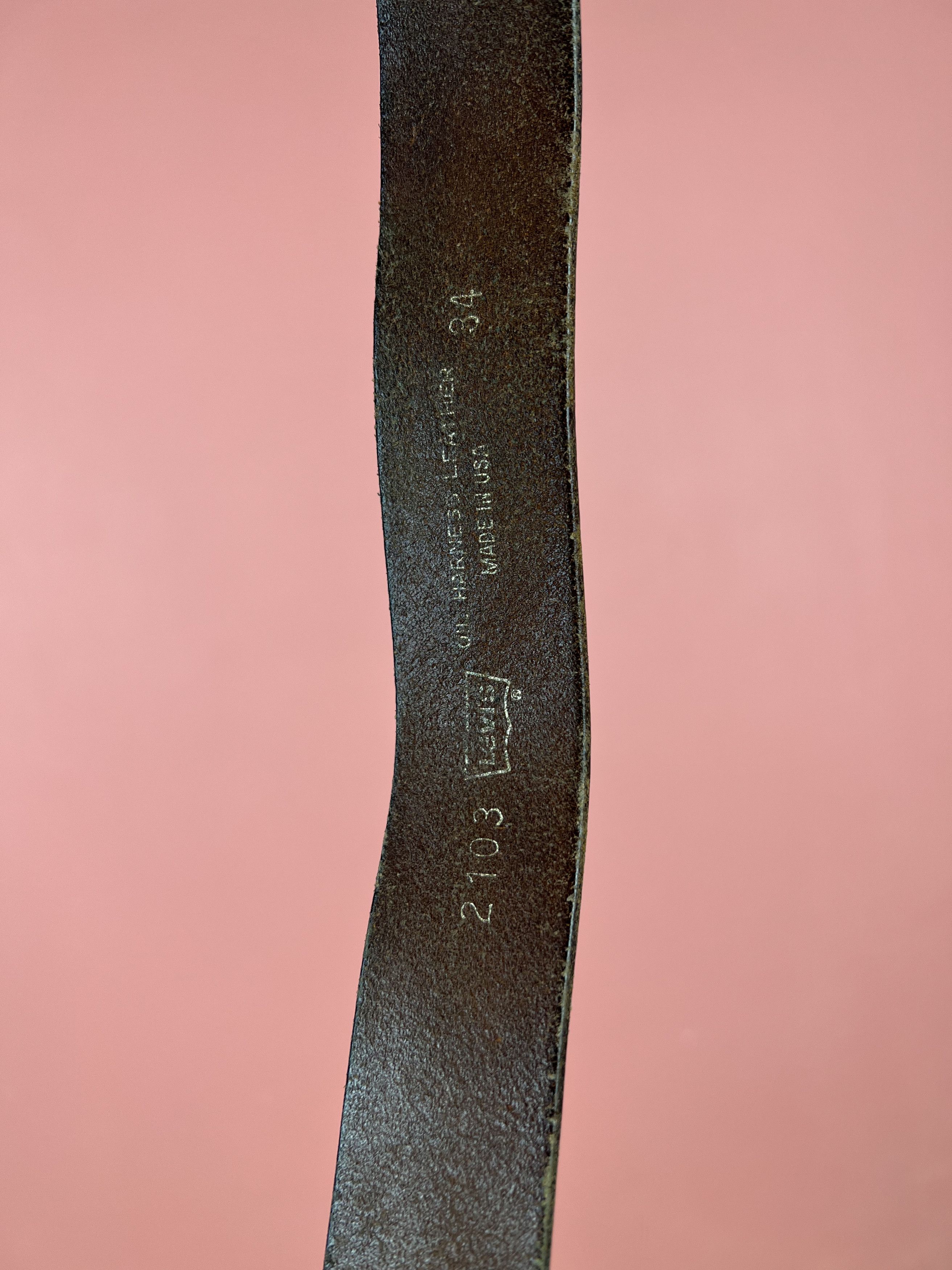 Levi's Levis levi stars leather belt logo brown vintage VTG Size ONE SIZE - 3 Thumbnail
