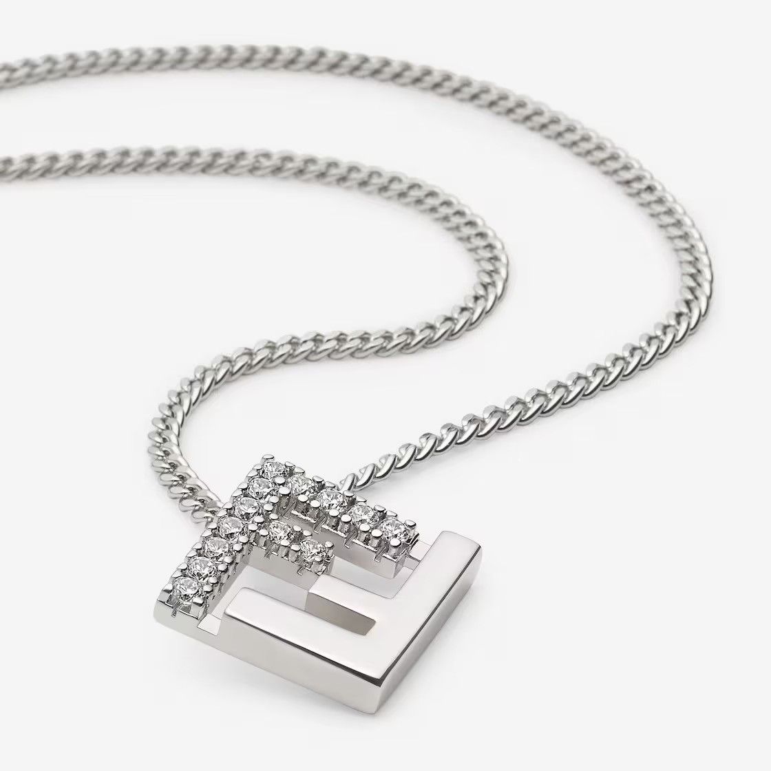 Fendi Fendi FF PAVE Necklace Baguette Zicon Forever Embellished Size ONE SIZE - 2 Thumbnail