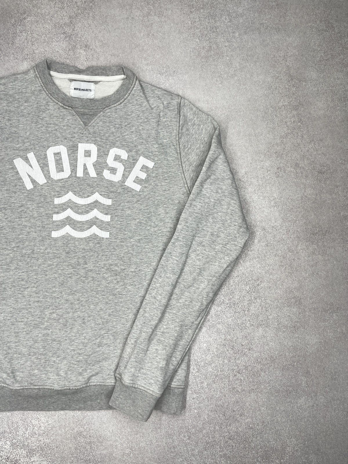 Norse Projects Mens Norse Projects Visby Sweatshirt Grey Big Logo Size US S / EU 44-46 / 1 - 3 Thumbnail