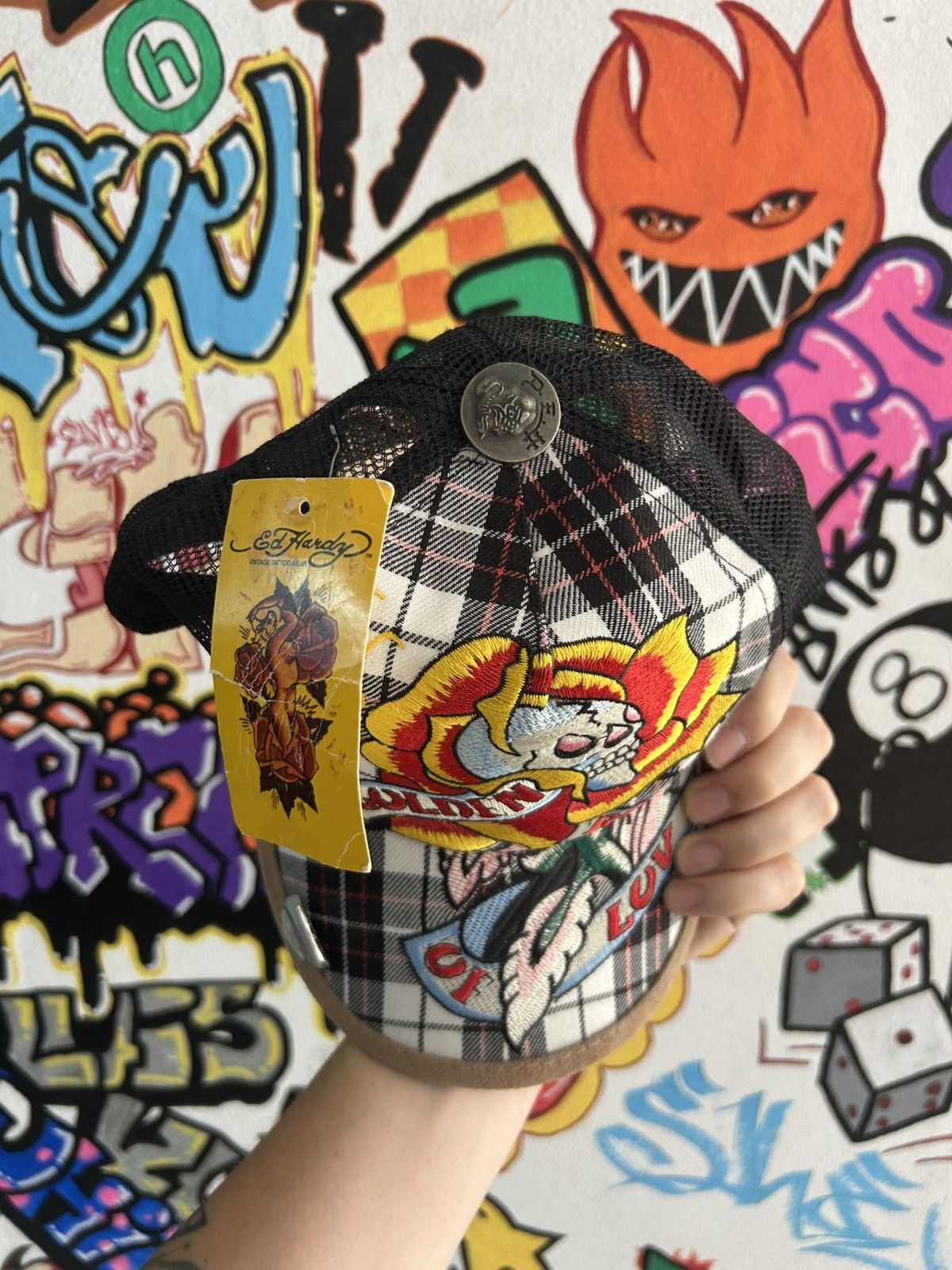 Ed Hardy × Vintage Brand New 90s Ed Hardy Trucker Har Size ONE SIZE - 2 Thumbnail
