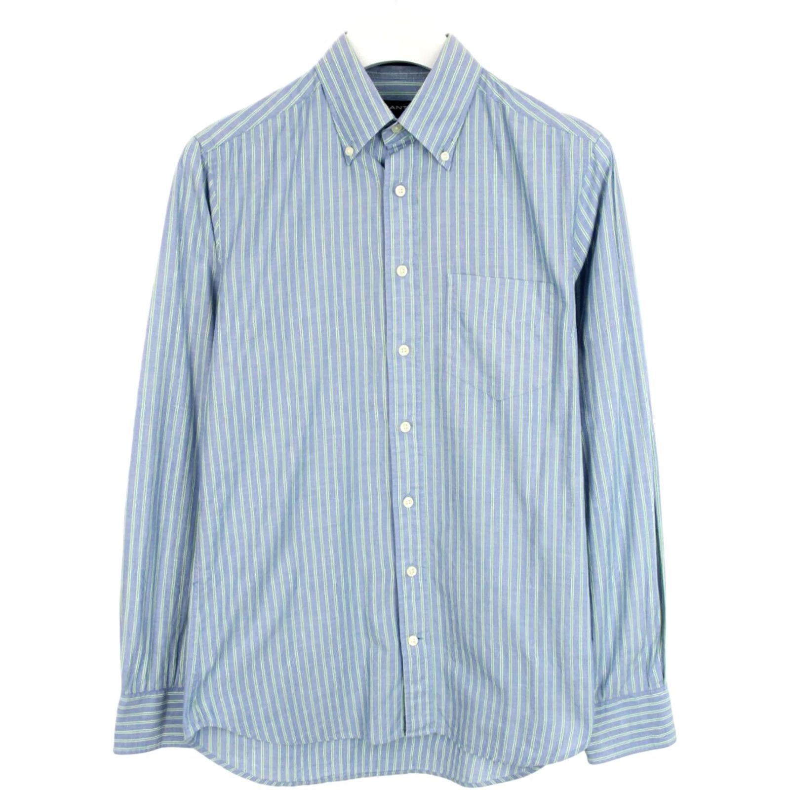 Gant GANT Boathouse Poplin Fitted Shirt Men MEDIUM Striped Button-Down Chest Pocket Cotton Button-Up Casual Everyday Classic Blue Size US M / EU 48-50 / 2 - 2 Thumbnail