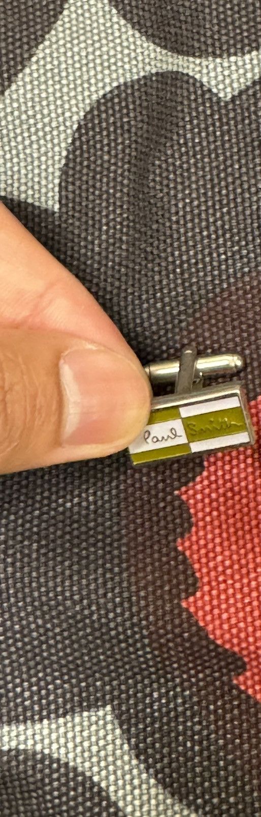 Designer × Paul Smith × Vintage VINTAGE ENAMEL PAUL SMITH LOGO ENGRAVED SILVER CUFFLINK Size ONE SIZE - 3 Thumbnail