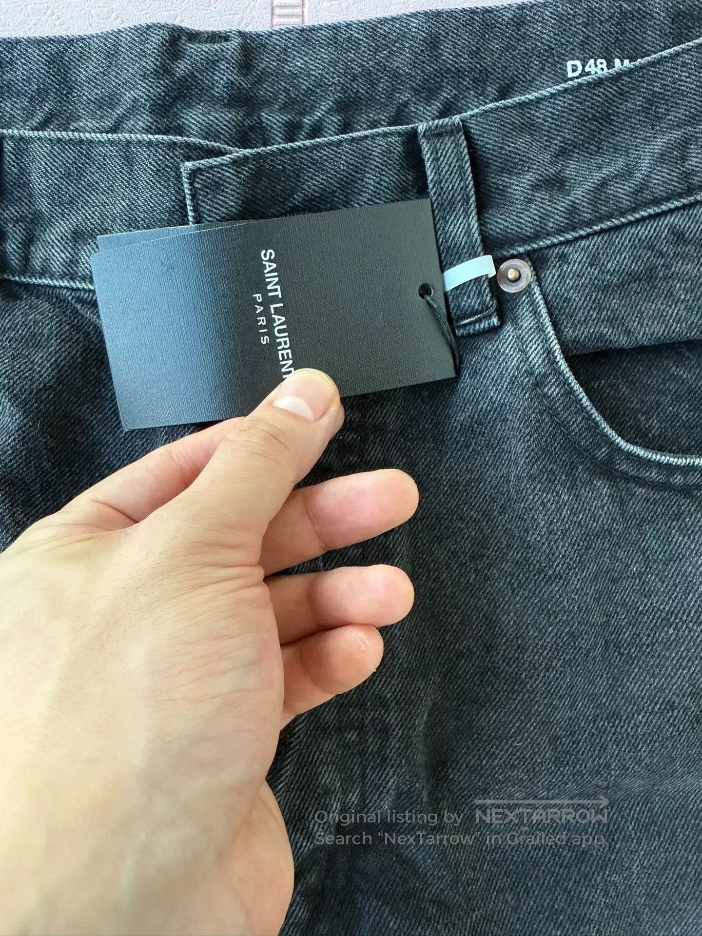 Saint Laurent Paris Saint Laurent Black High-Waist Straight Jeans. Size US 32 / EU 48 - 5 Thumbnail