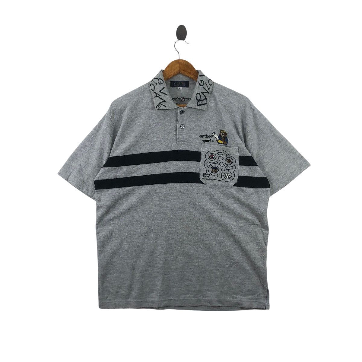 Vintage Vintage BON CIOVANE PARIS Embroidered Logo Polo Tee Shirt Size US L / EU 52-54 / 3 - 1 Thumbnail
