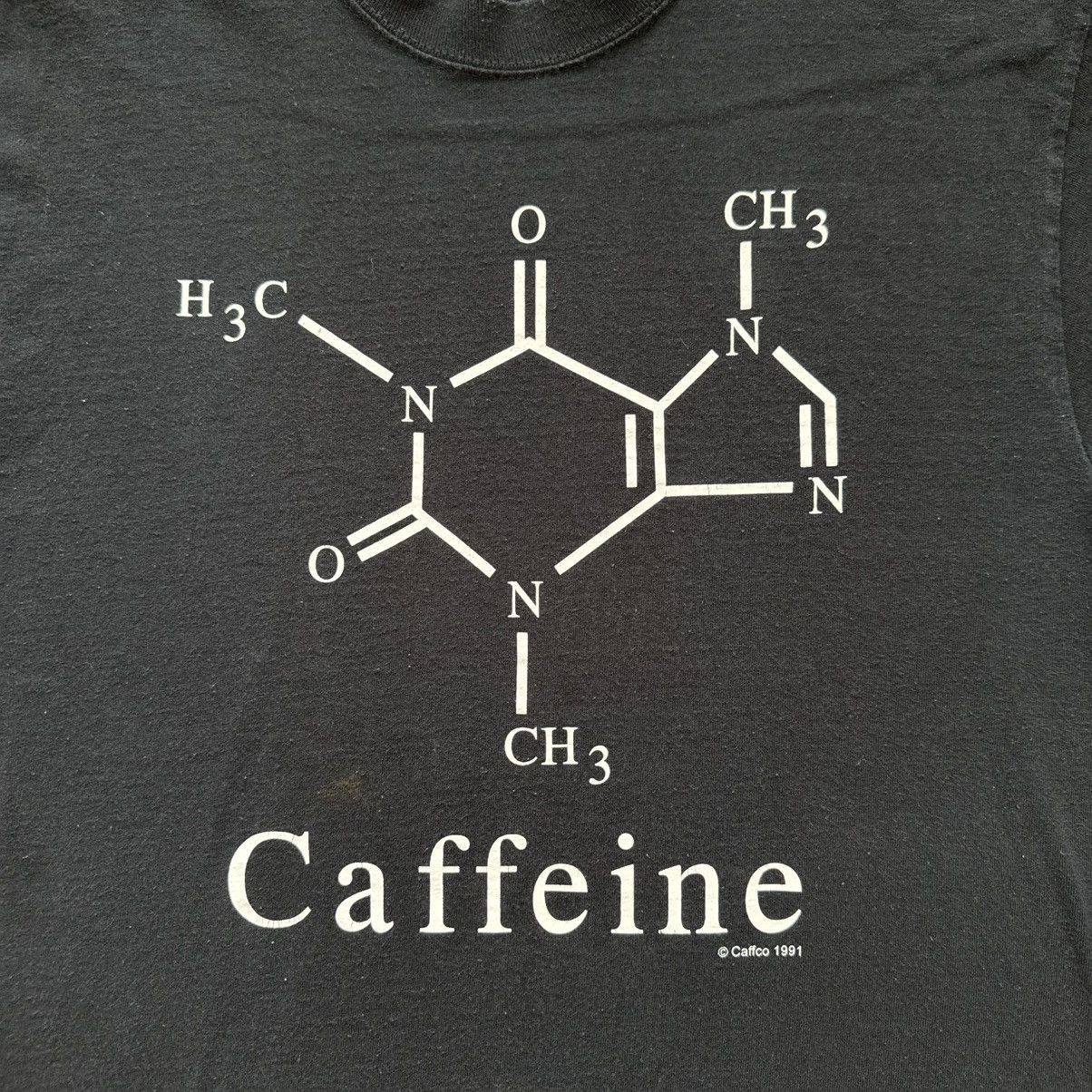 Vintage Jerzees Black Caffeine Molecule Science Graphic T-Shirt 1991 Size US M / EU 48-50 / 2 - 4 Thumbnail