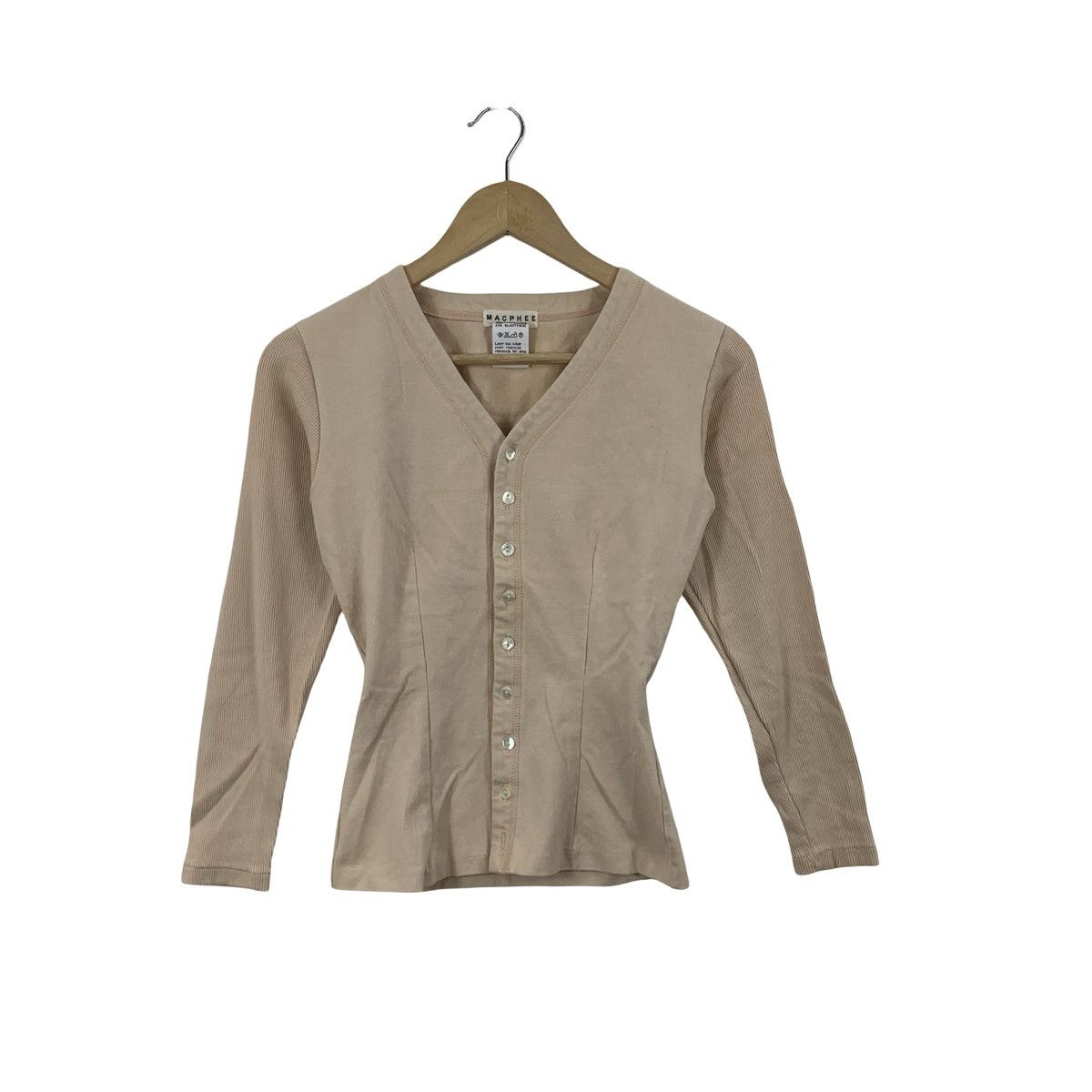 Vintage Vintage MACPHEE TOMORROWLAND Collection Ribbed Cardigan Size XS / US 0-2 / IT 36-38 - 1 Thumbnail