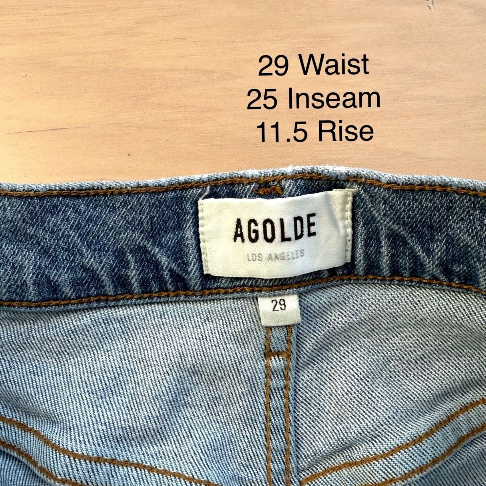 Agolde AGOLDE Riley Crop Jeans Women's 29 Blue High Rise Jeans Crop 5-Pocket Denim Vintage No Size 29" - 5 Thumbnail