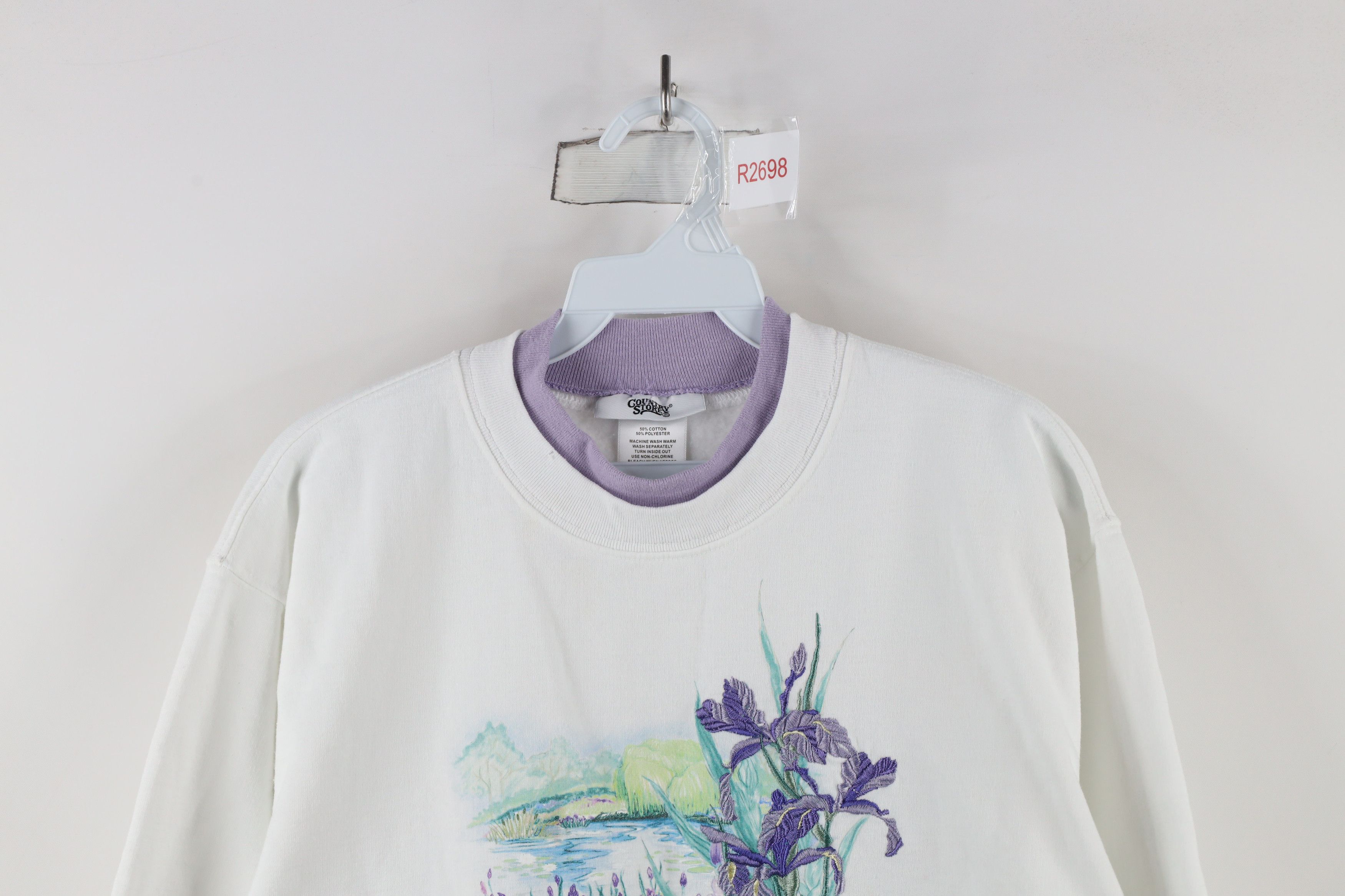 Vintage Vintage 90s Country Primitive Flower Pond Sweatshirt Size M / US 6-8 / IT 42-44 - 2 Thumbnail