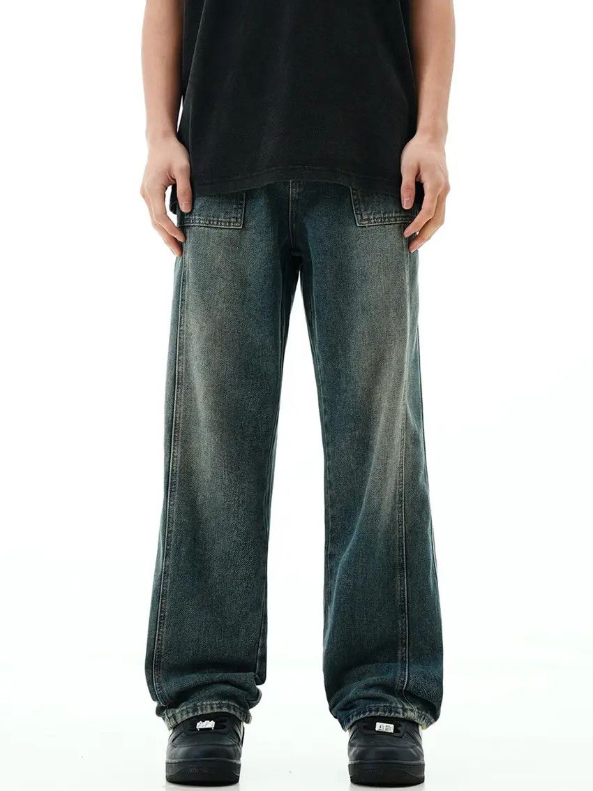 Designer × Japanese Brand Washed Vintage Faded Loose Fit Denim Trousers Size US 33 - 1 Thumbnail