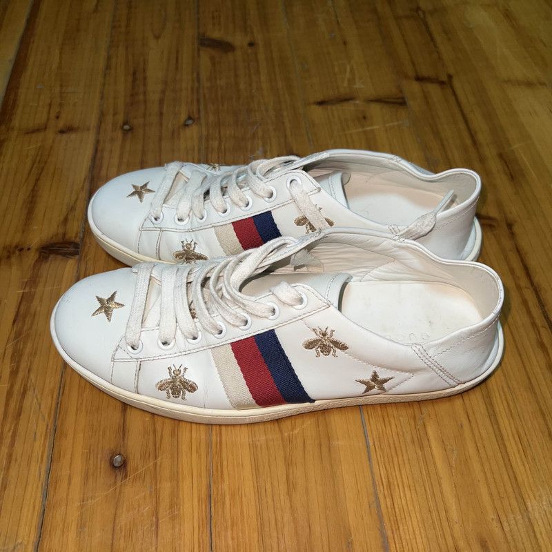 Gucci Ace Bee Star White Fashion Sneakers 0079