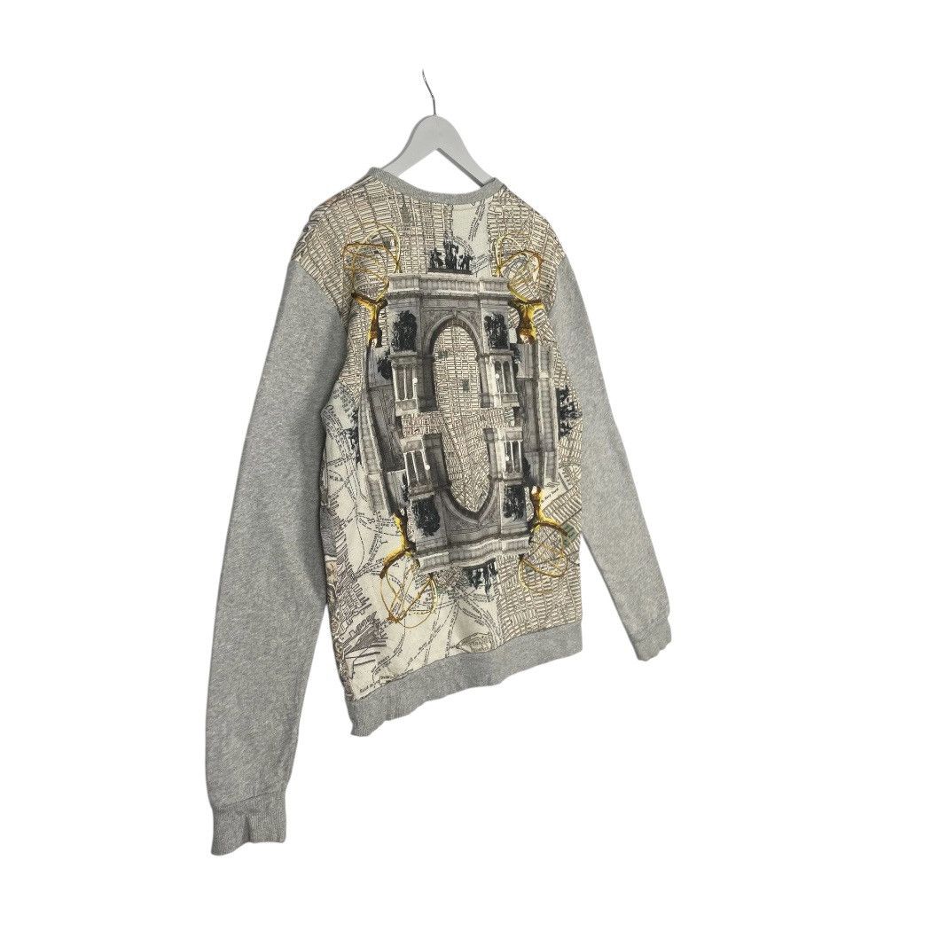 Designer × Vintage vintage Hoodie/sweater Zara Man Paris NYC Jumper Mens Grey Size US M / EU 48-50 / 2 - 6 Thumbnail