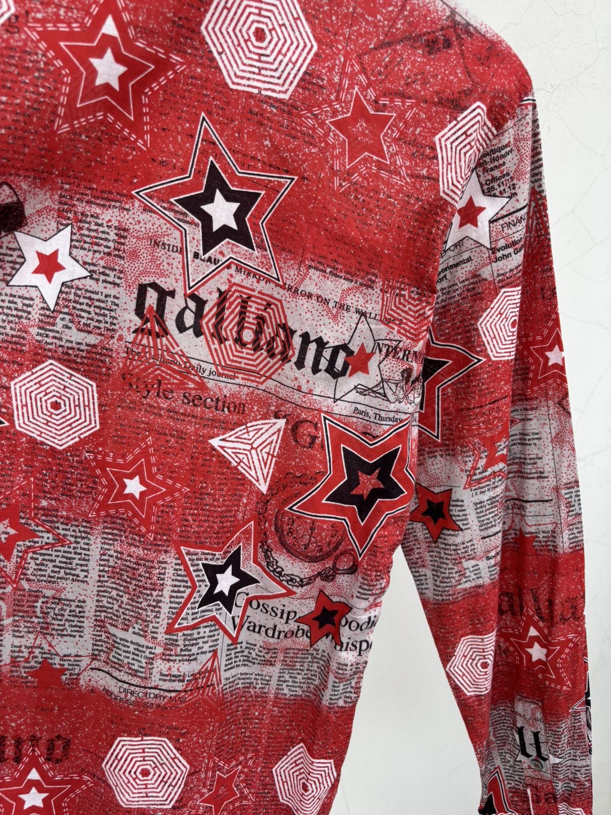John Galliano Gazette Star Print Shirt Size US S / EU 44-46 / 1 - 6 Thumbnail