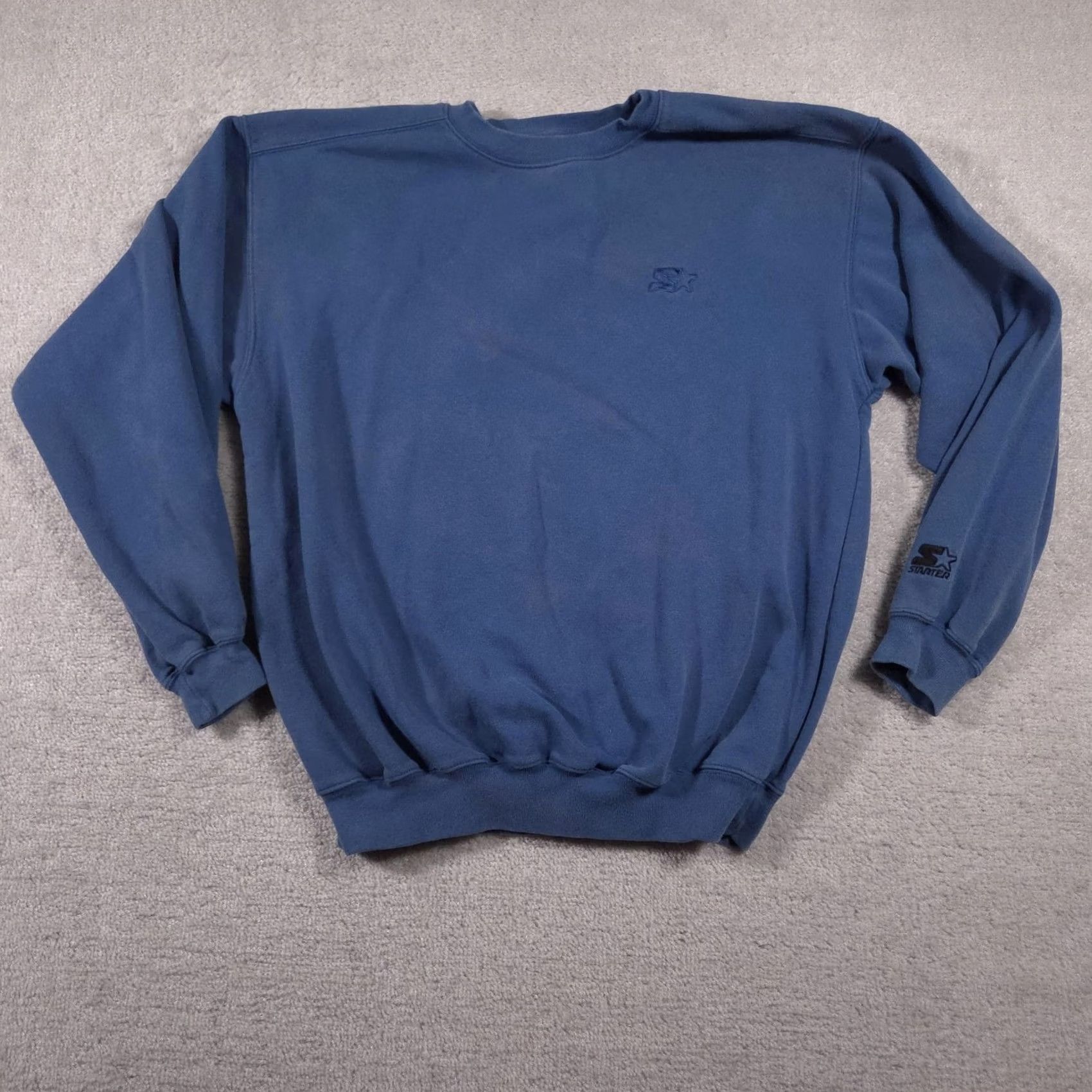 Starter VINTAGE Starter Sweatshirt Mens Large Blue Crewneck Pullover Embroidered Tonal Logo Size US L / EU 52-54 / 3 - 2 Thumbnail