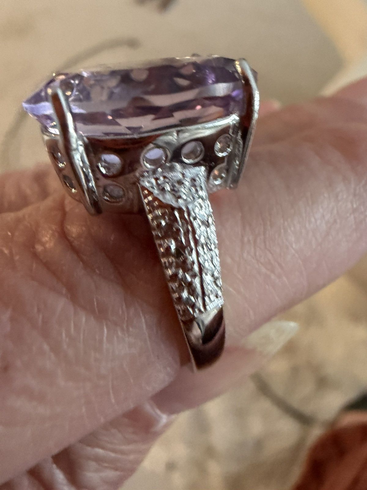 Other 12.12 carat natural amythist ring size 7 Size ONE SIZE - 2 Thumbnail