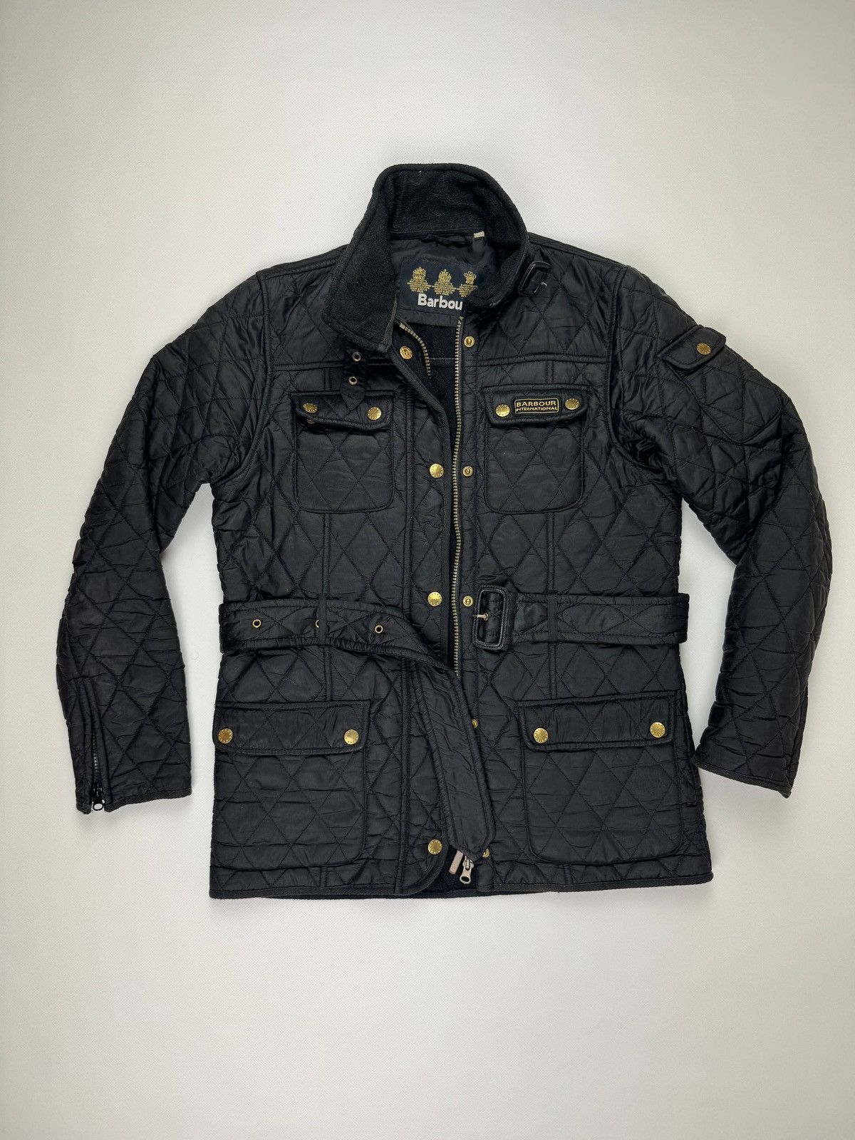 Barbour Barbour International Quilted Jacket Black Belted Size XS / US 0-2 / IT 36-38 - 1 Thumbnail