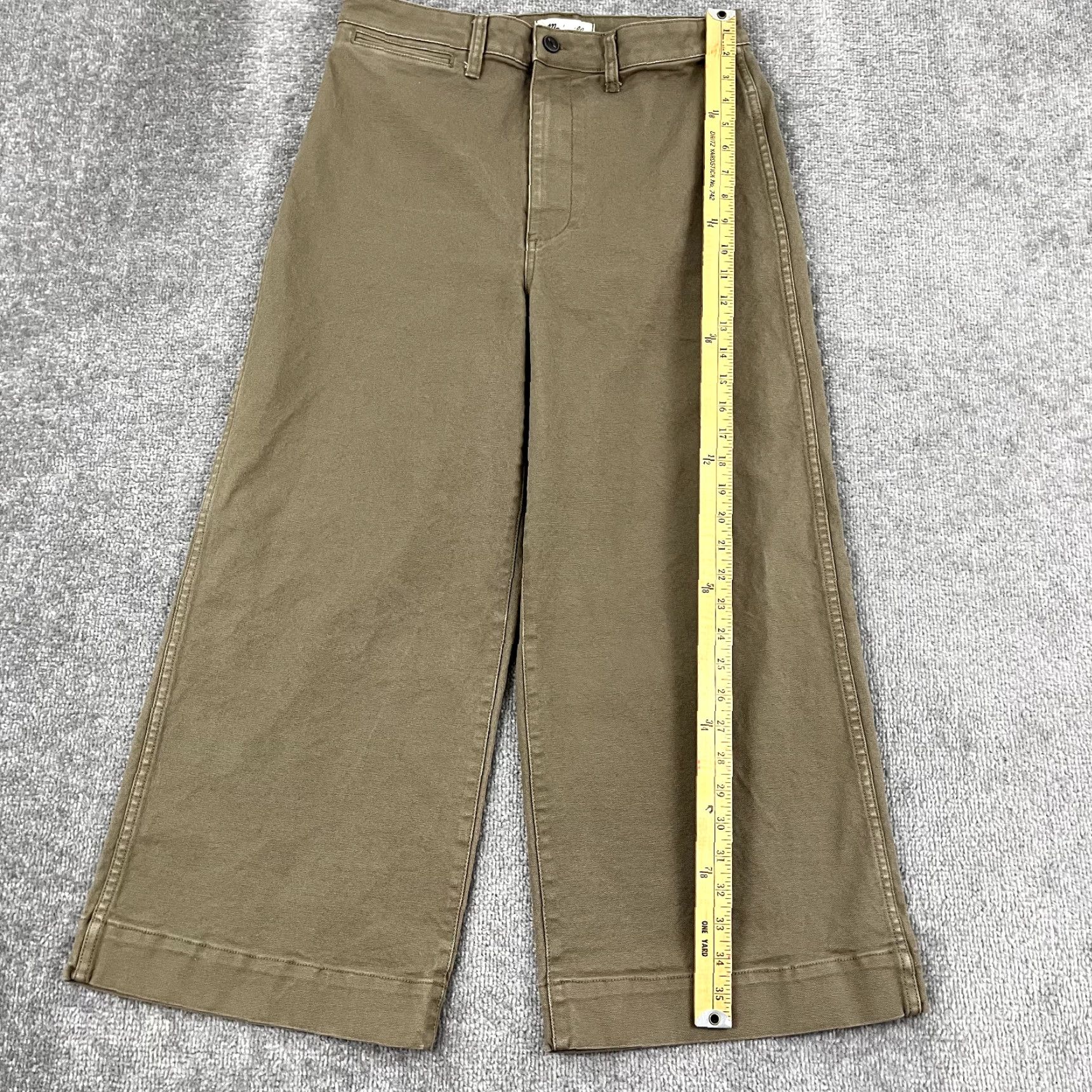 Madewell MADEWELL Pants Women Size 30 Brown Emmett Wide Leg Cropped 25" High Rise Cotton Size 30" / US 8 / IT 44 - 4 Thumbnail