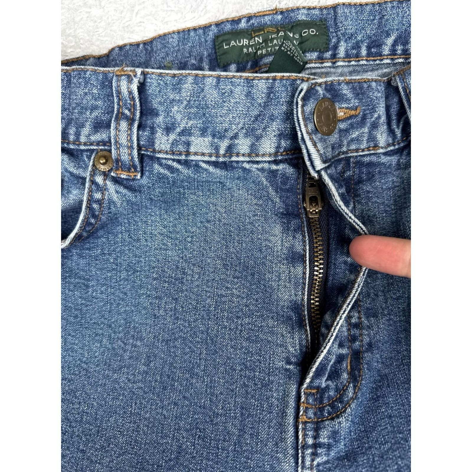 Ralph Lauren Lauren Ralph Lauren Jeans Womens 12P Blue Straight High Rise Stretch 32x26 Denim Size 34" / US 12 / IT 48 - 5 Thumbnail