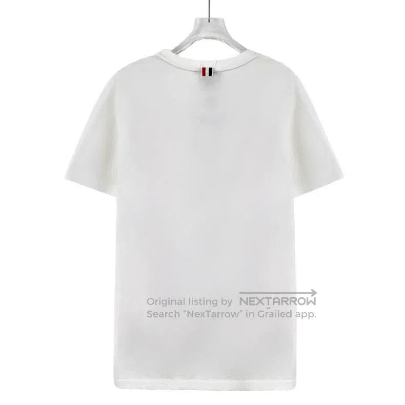 Thom Browne Thom Browne White cotton round-neck short-sleeved T-shirt Size US S / EU 44-46 / 1 - 2 Thumbnail