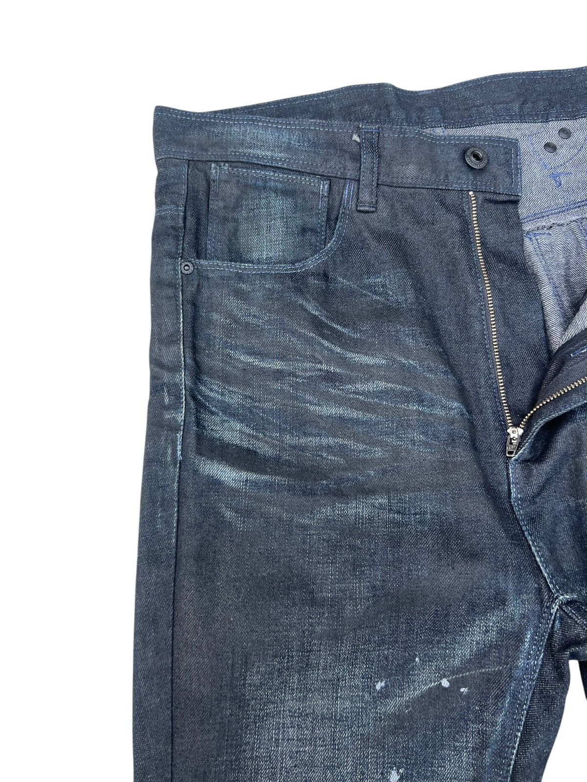 Black Barrett Vintage Neil Barret Black Barret Coated Waxed Slim Jeans Size US 31 - 6 Thumbnail