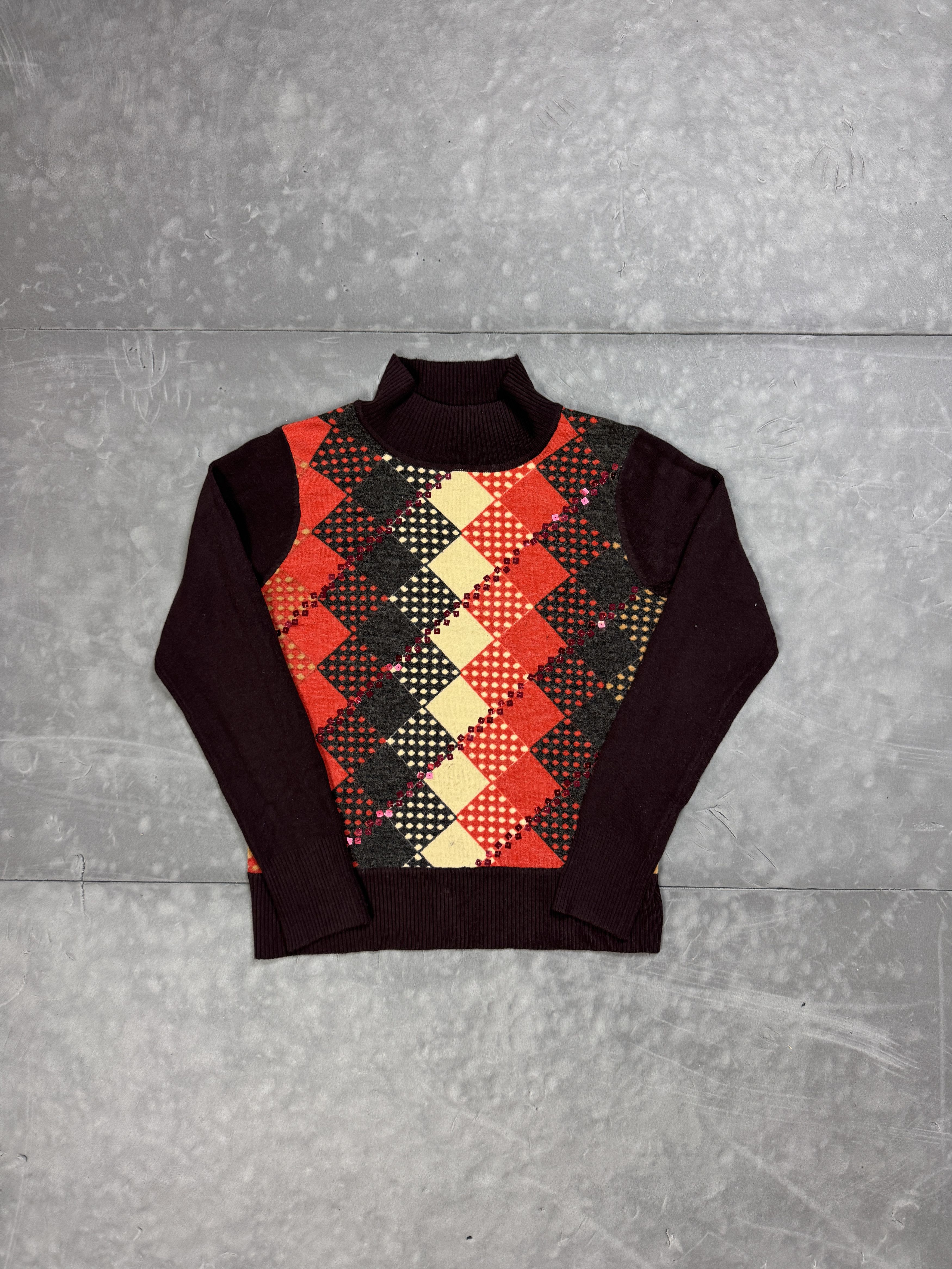 Vintage Vintage y2k diamond print sweater retro 90s 80s Size S / US 4 / IT 40 - 3 Thumbnail