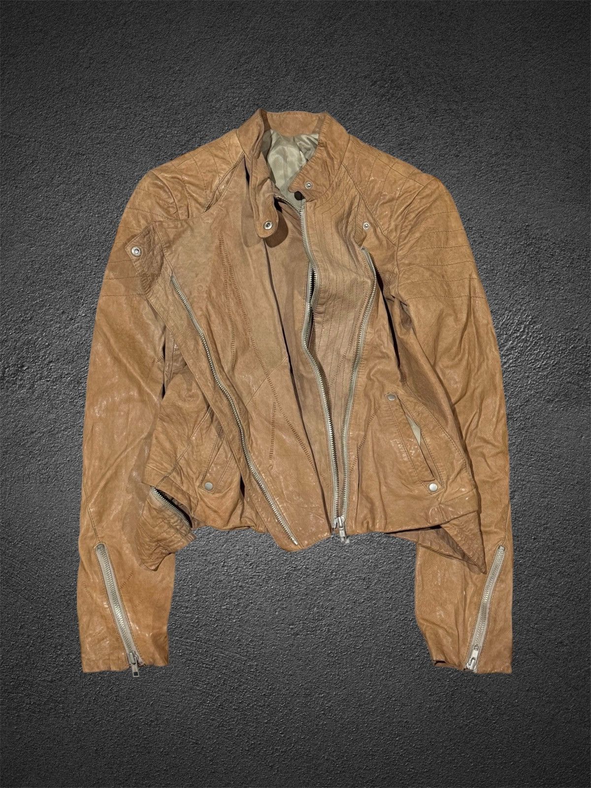 14th Addiction Leather Jacket Asymmetrical Multi Zipper Japanese Goa Styled Size US S / EU 44-46 / 1 - 2 Thumbnail
