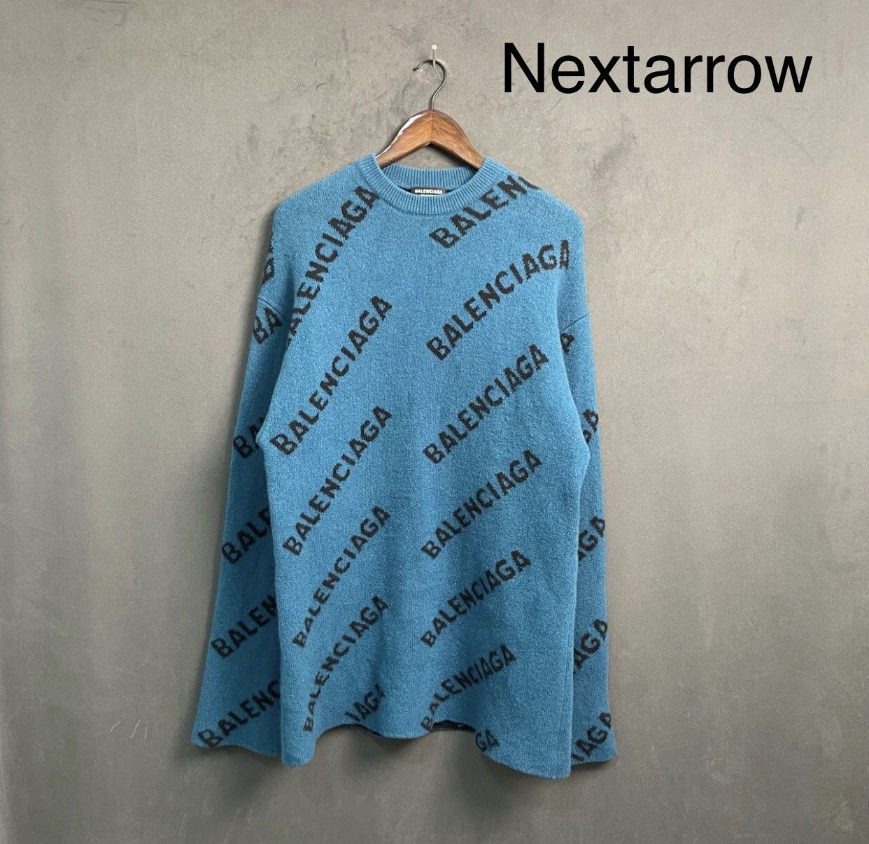 Balenciaga Balenciaga Lake Blue New Full Print Barrage Sweater2412- Size US S / EU 44-46 / 1 - 1 Thumbnail