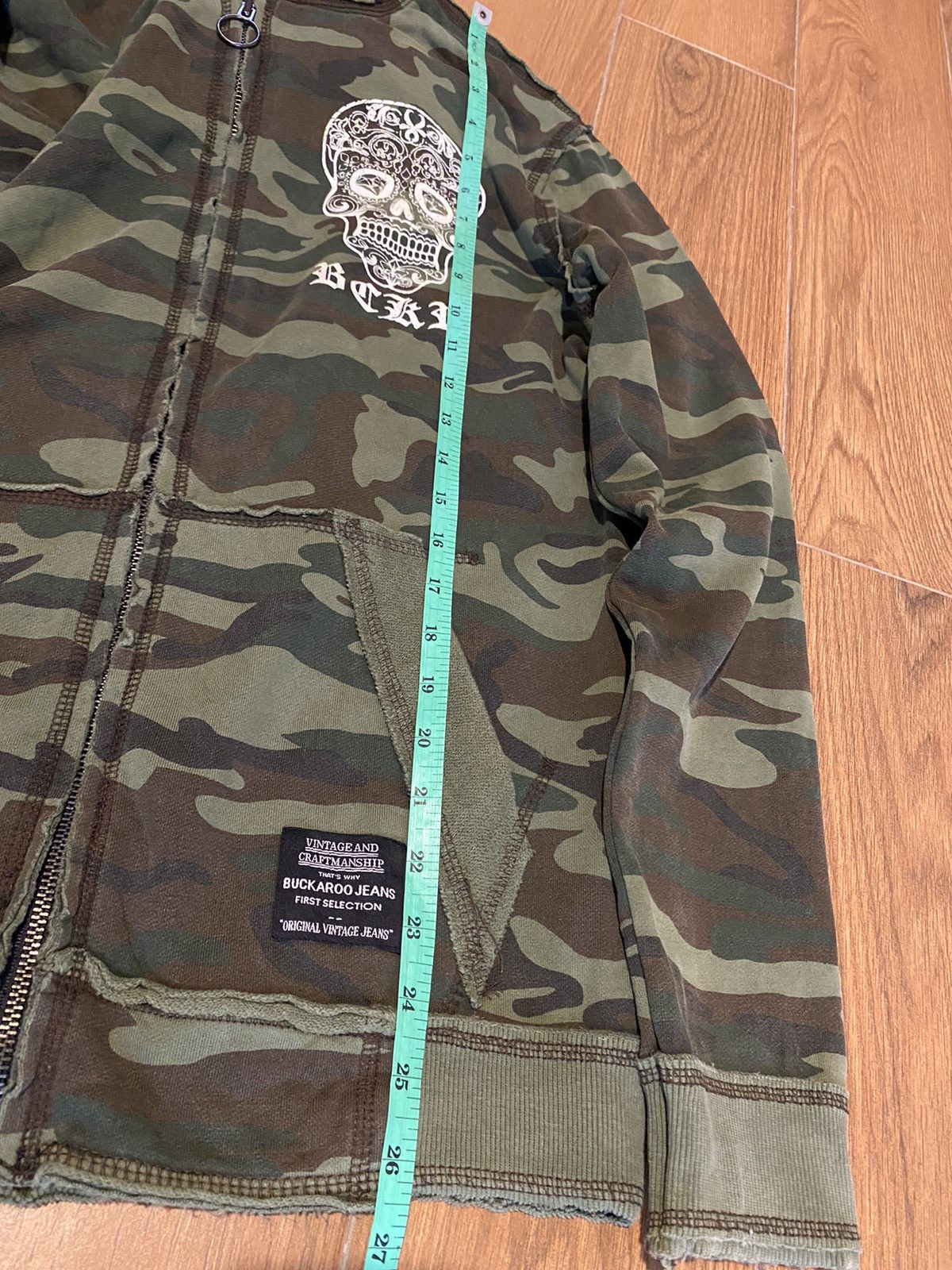 If Six Was Nine Japanese Buckaroo Camo Skull Distressed Zip Hoodie Size US M / EU 48-50 / 2 - 16 Thumbnail