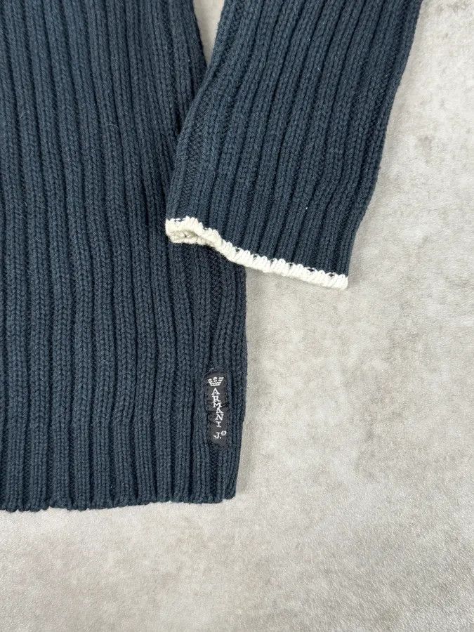Armani Armani Navy Buttoned Turtleneck Wool Sweater Size S / US 4 / IT 40 - 8 Thumbnail