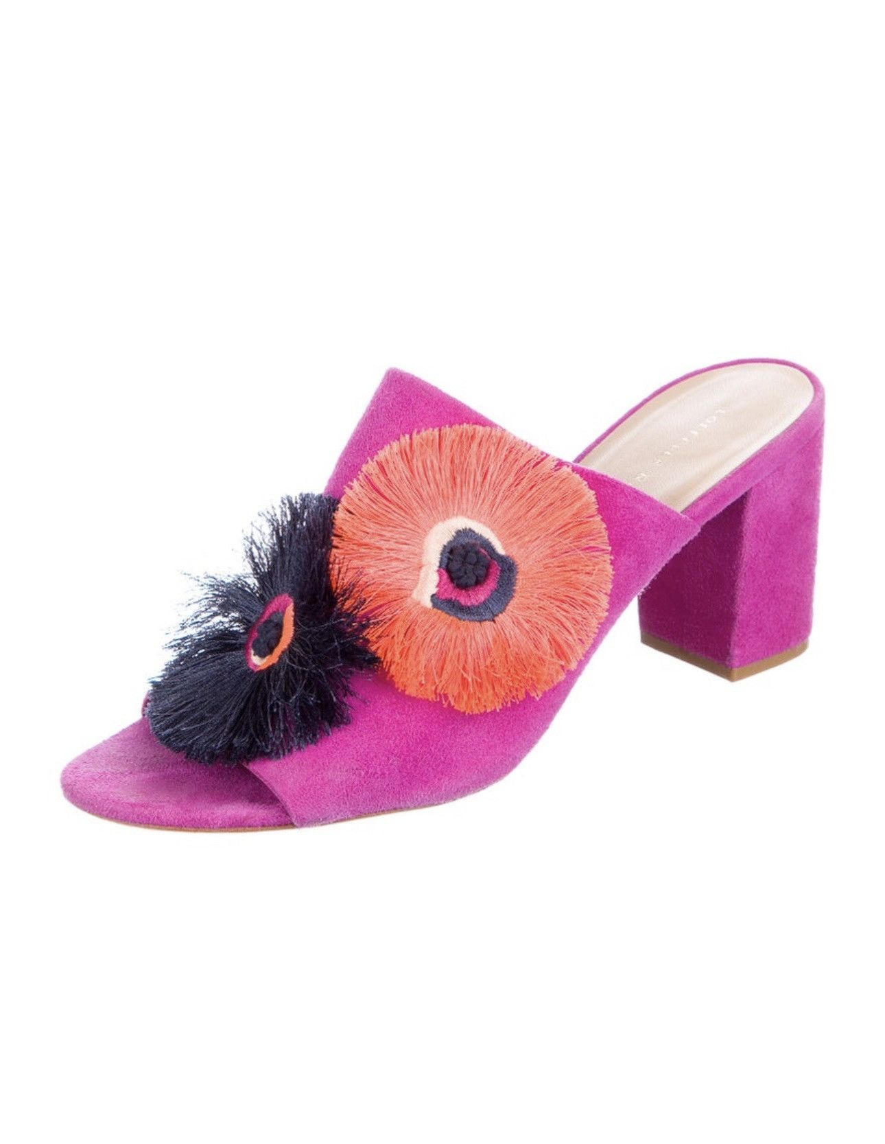 Loeffler Randall Beautiful vibrant suede embellishments slides Size US 8.5 / IT 38.5 - 3 Thumbnail