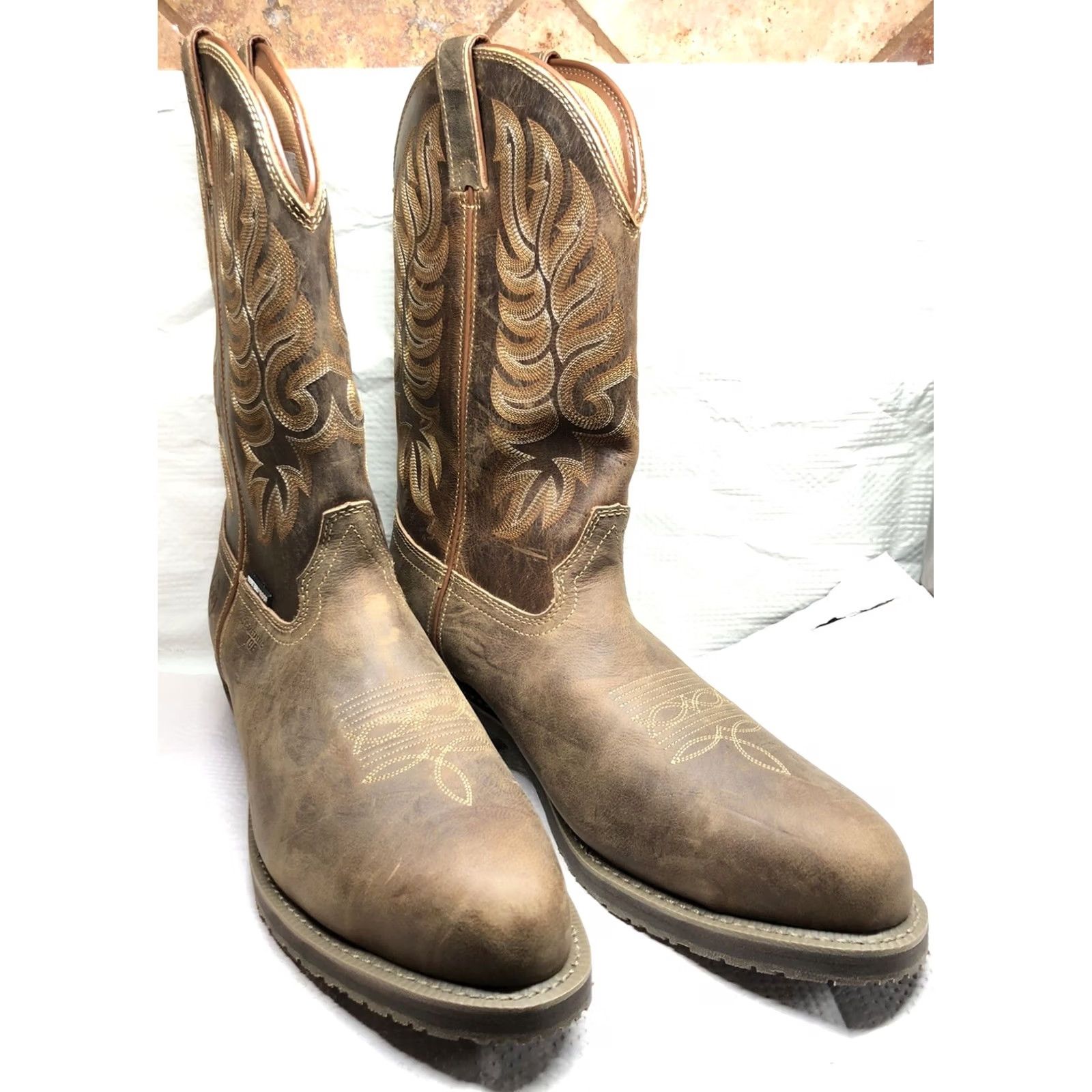 Doublet Double H Garza Mens Work Boots Size 13D Brown Western Waterproof Composite Toe Boot Mens Shoes Work Boots Size US 13 / EU 46 - 2 Thumbnail
